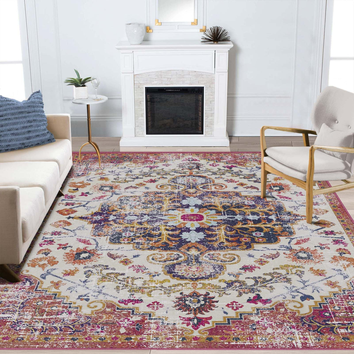 2x3 Washable Rug for Kitchen & Bedroom Floor or Entryway, Soft Indoor Mat for Inside House, Small Throw Carpet Bathroom Rug, Gray Carpet