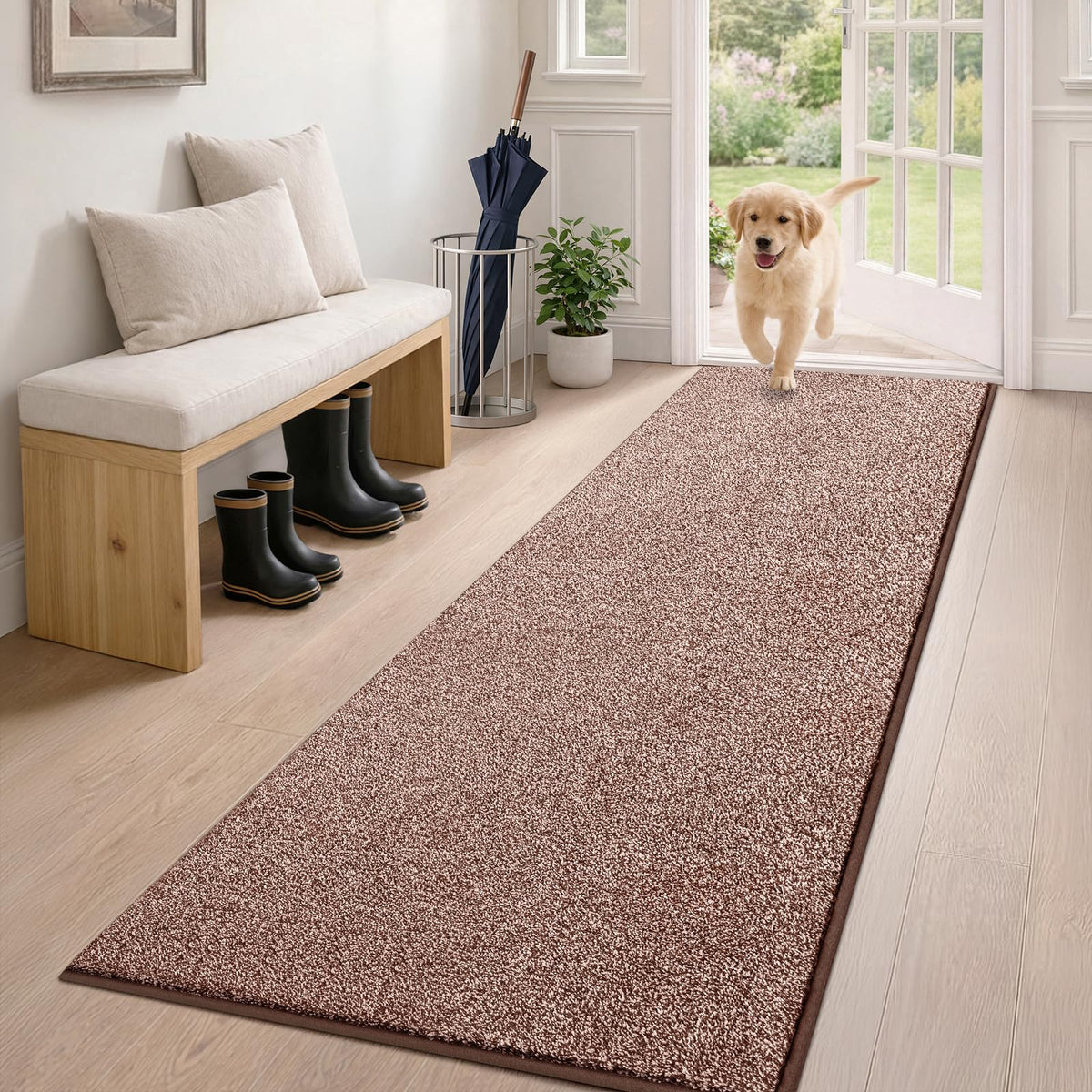 PURRUGS Dirt Trapping Indoor Door Mat, 20" x 31.5", Bluish Grey-Black