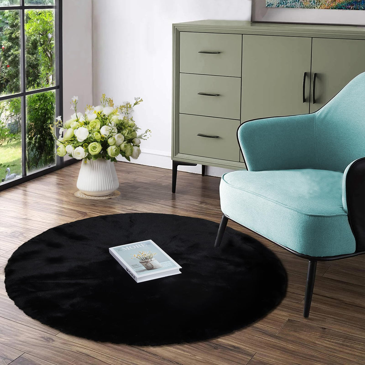 Latepis Washable Rugs 3x5 White Fluffy Shag Rug Shaggy Rug for Living Room Super Soft Area Rugs for Bedroom Nursery
