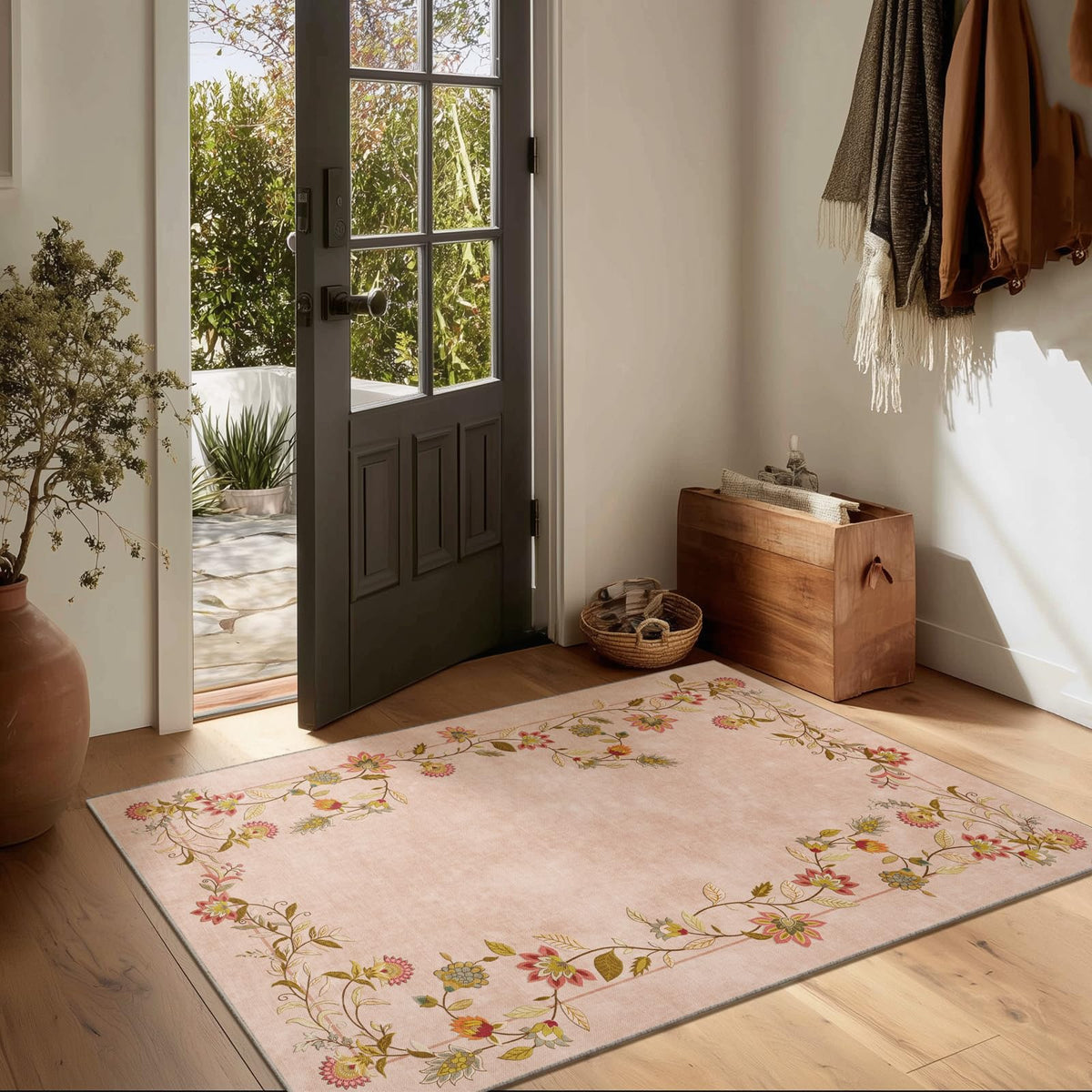 5x7 Area Rug for Living Room: Washable Bedroom Rug Non Slip Low Pile Carpet