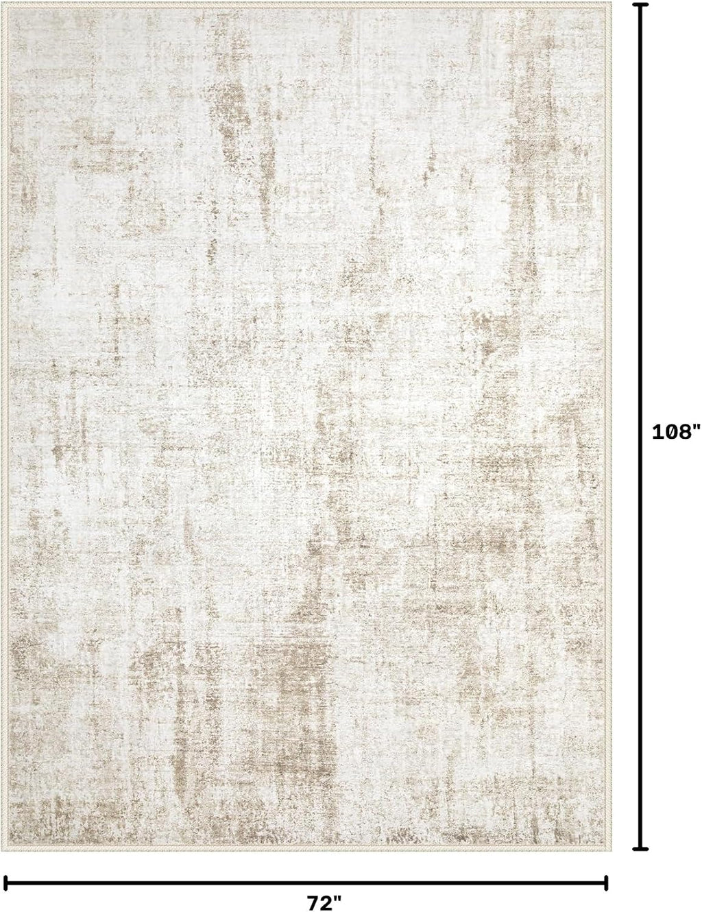 MXSANYOO 6x9 Area Rugs Washable Rug: Abstract Neutral Rugs Modern Non Slip Area Rug Stain Resistant Low Pile Indoor Carpet for Dining Room Bedroom Nursery Office (Beige, 6'x9')