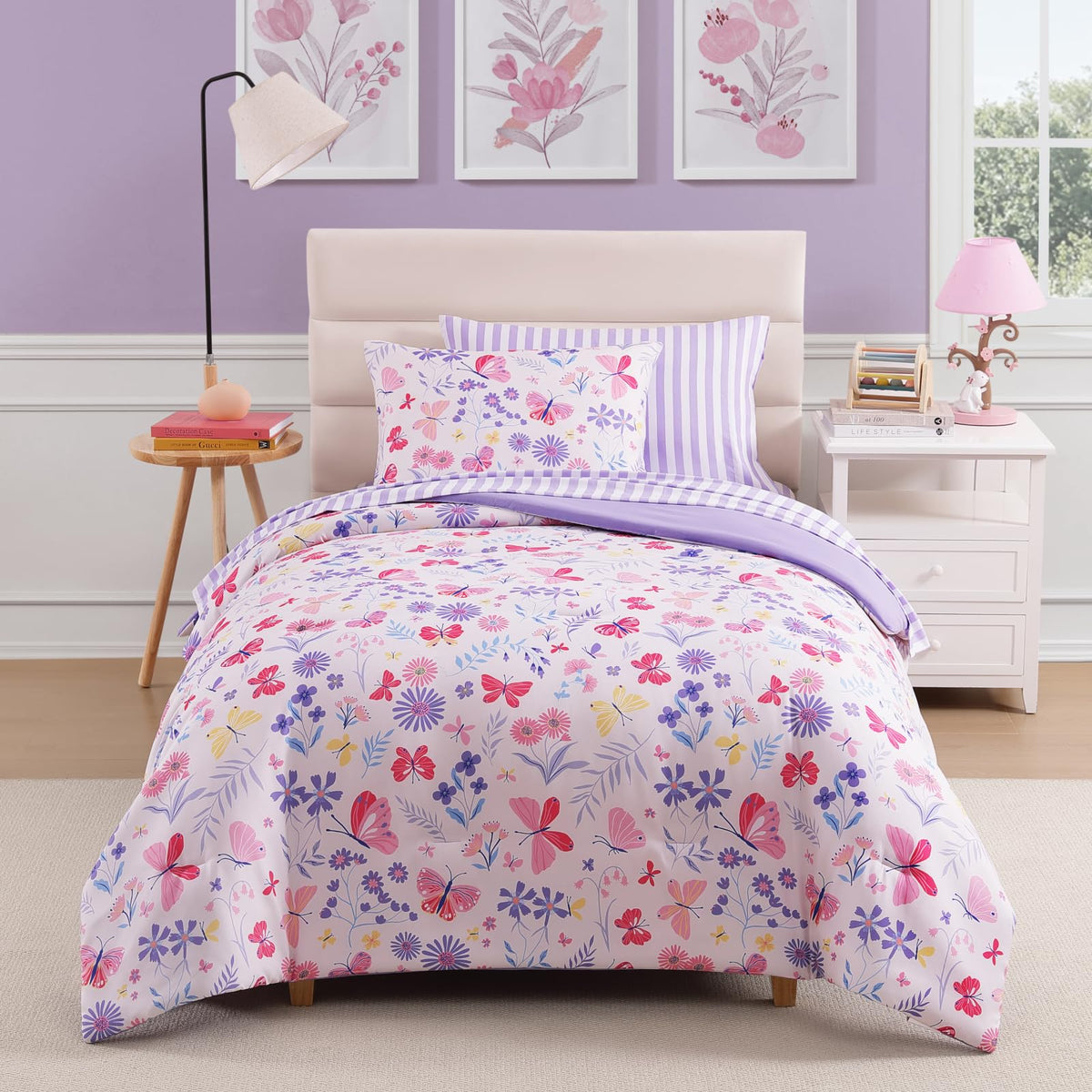 Twin Comforter Set with Sheets for Girls-5 Pieces Twin Bedding Sets