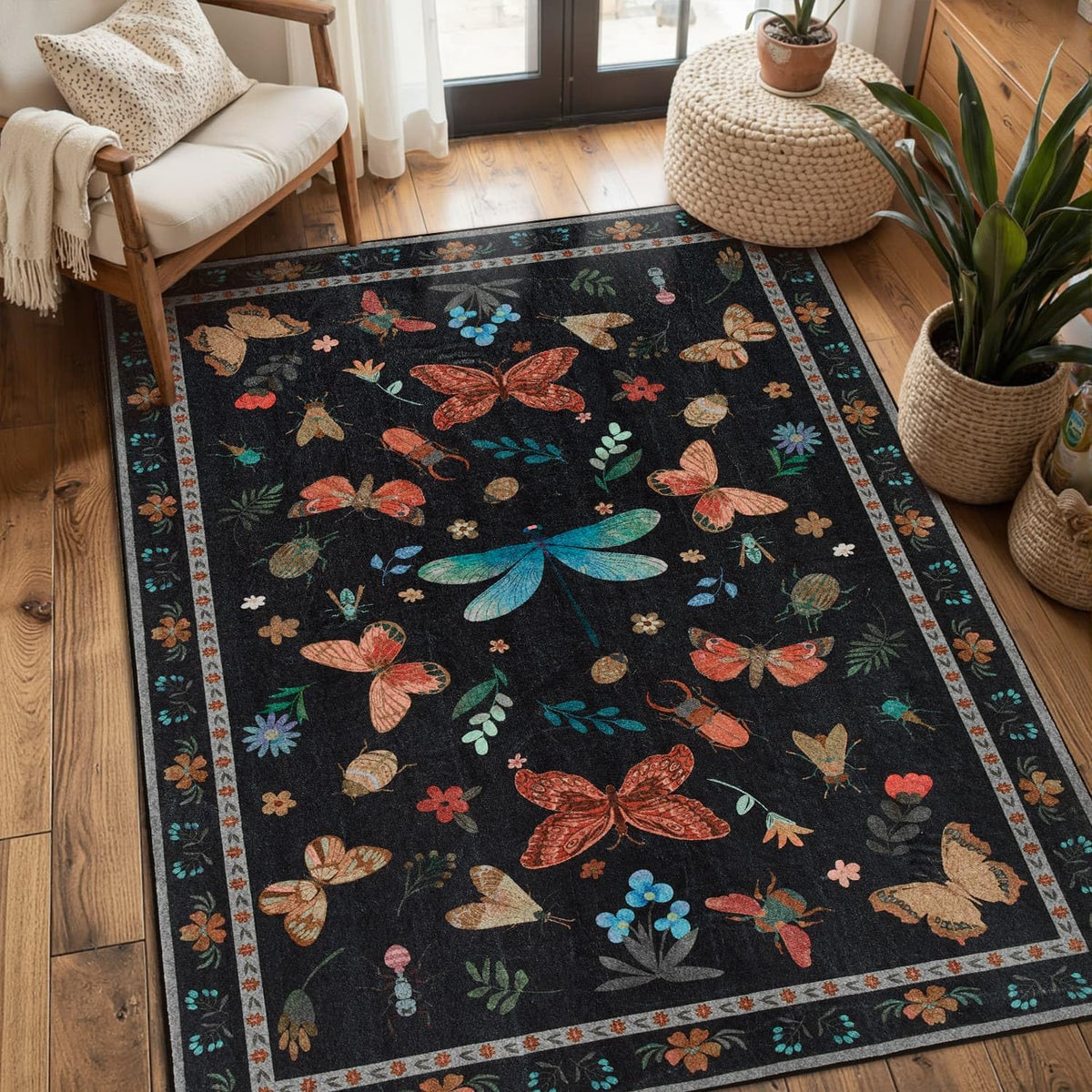 Rugxara Grey 5x7 Area Rugs for Bedroom & Living Room