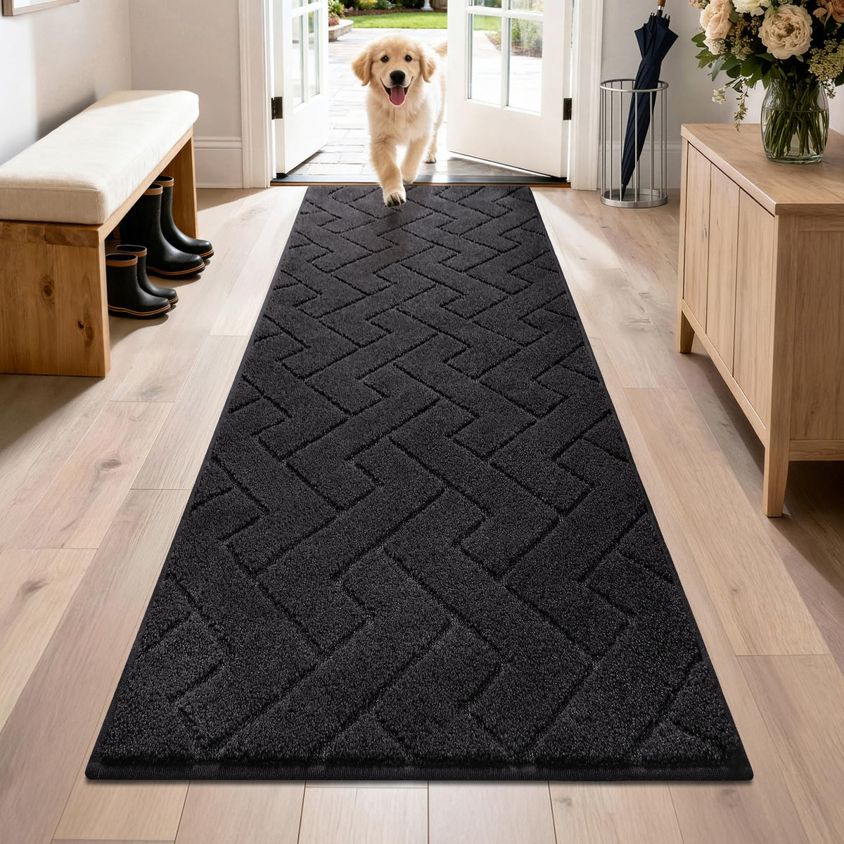 PURRUGS Dirt Trapping Door Mat Indoor Entrance, 20" x 31.5", Grey