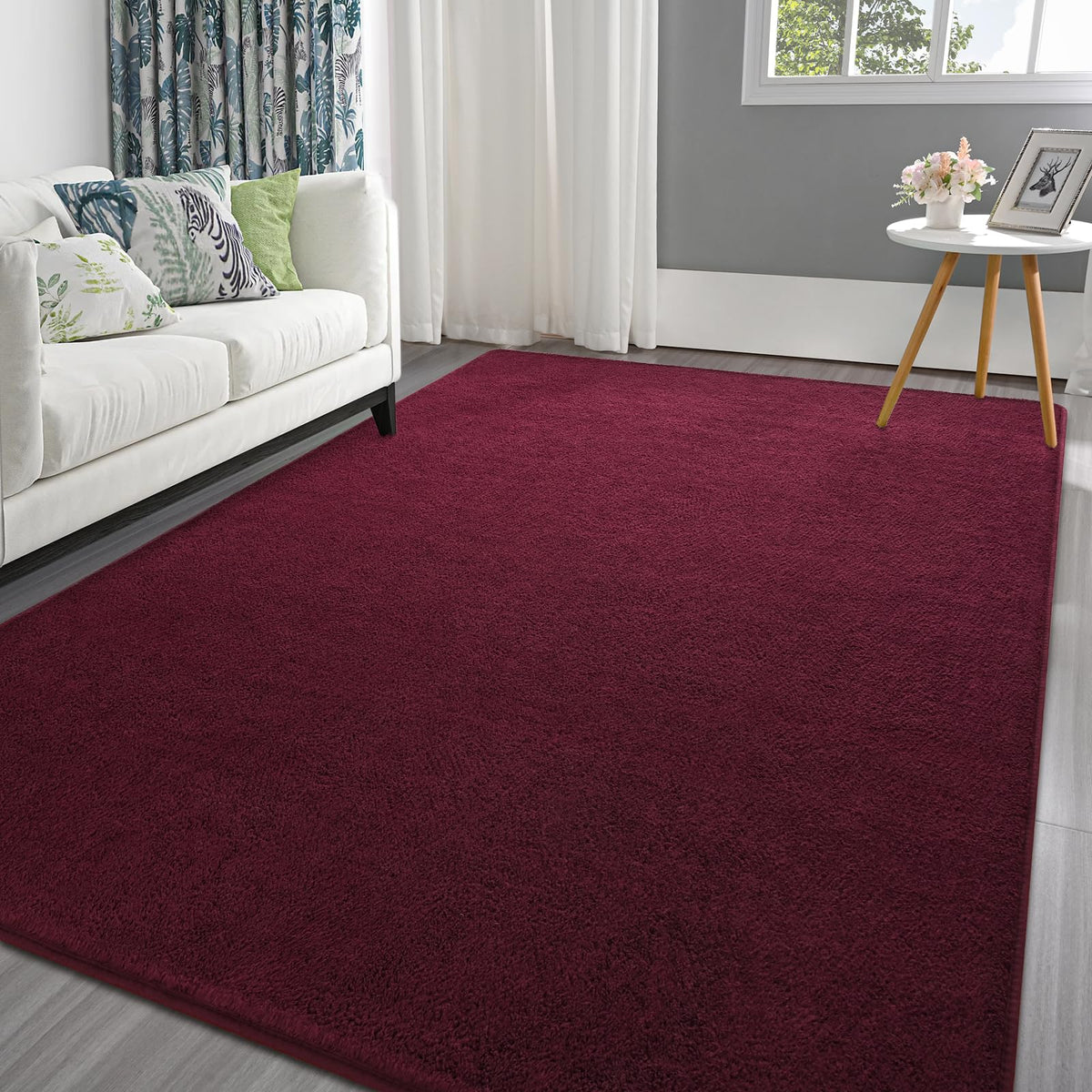 Pettop 4x6 ft Grey Area Rugs for Bedroom Living Room, Washable Memory Foam Indoor Carpet, Modern Aesthetic Minimalist Non Slip Soft Comfy Carpet for Boys Girls Dorm Home Decor
