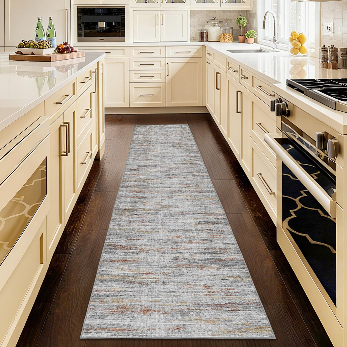 5x7 Area Rugs - Ultra-Thin Washble Rugs,Non-Slip Low Pile Abstract Print Rugs for Living Room,Home Office Decor,Stain Resistant Machine Washable Area Rug