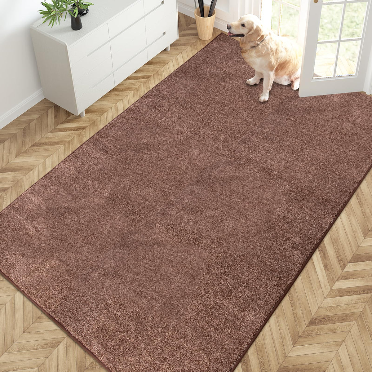 PURRUGS Dirt Trapping Indoor Door Mat, 20" x 31.5", Bluish Grey-Black