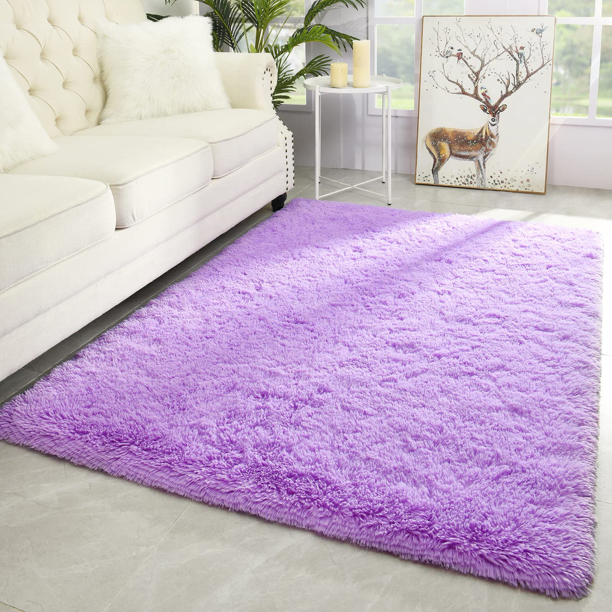 Merelax Soft Area Rug for Livingroom Bedroom, Machine Washable 4x6 Black Rugs Fluffy Shaggy Bedside Rug, Non Slip Indoor Carpet for Nursery Kids Room Home Decor Aesthetic