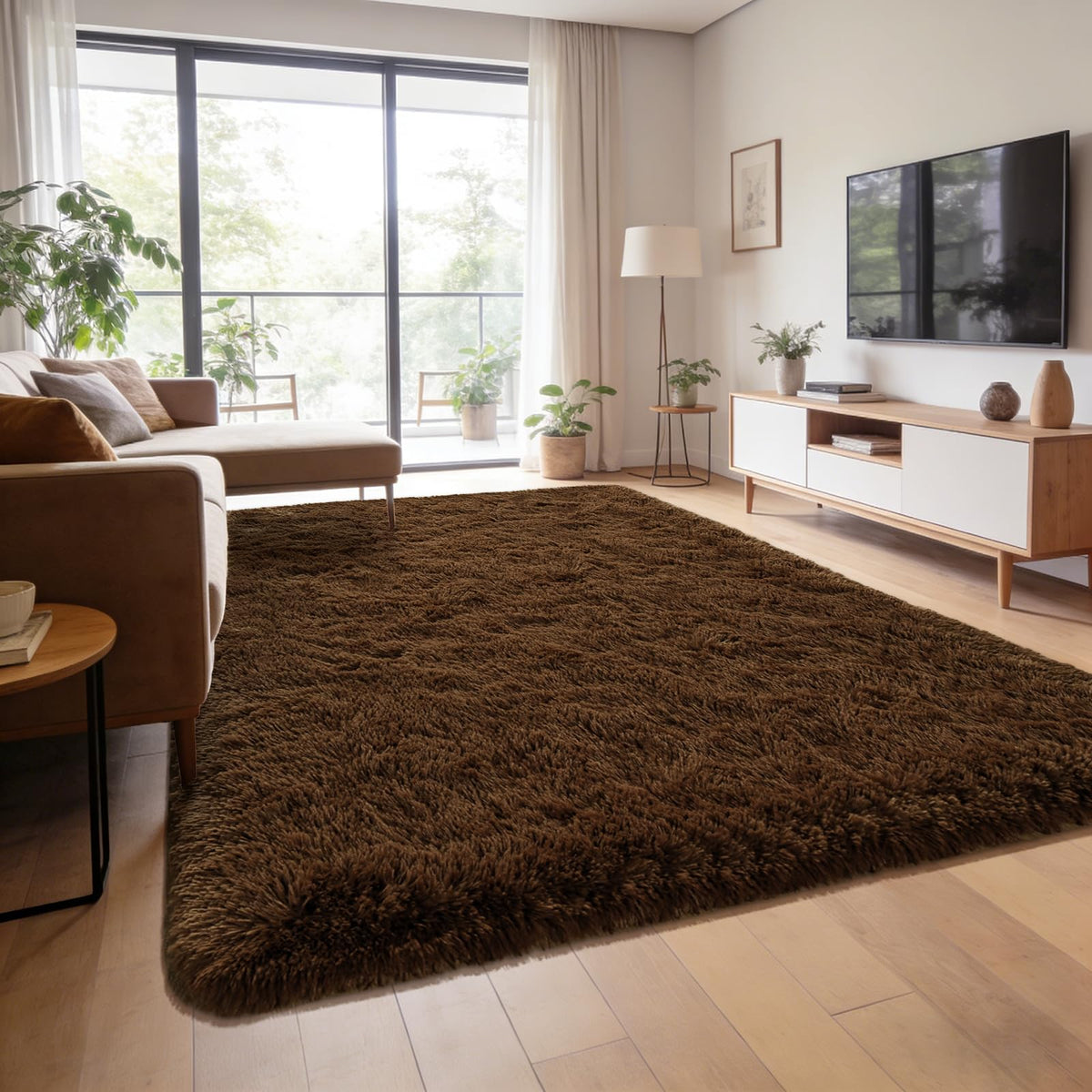 Andecor Soft Fluffy Bedroom Rugs, 4 x 6 Feet Indoor Shaggy Plush Area Rug for Boys Girls Kids Baby College Dorm Living Room Home Decor Floor Carpet, Grey
