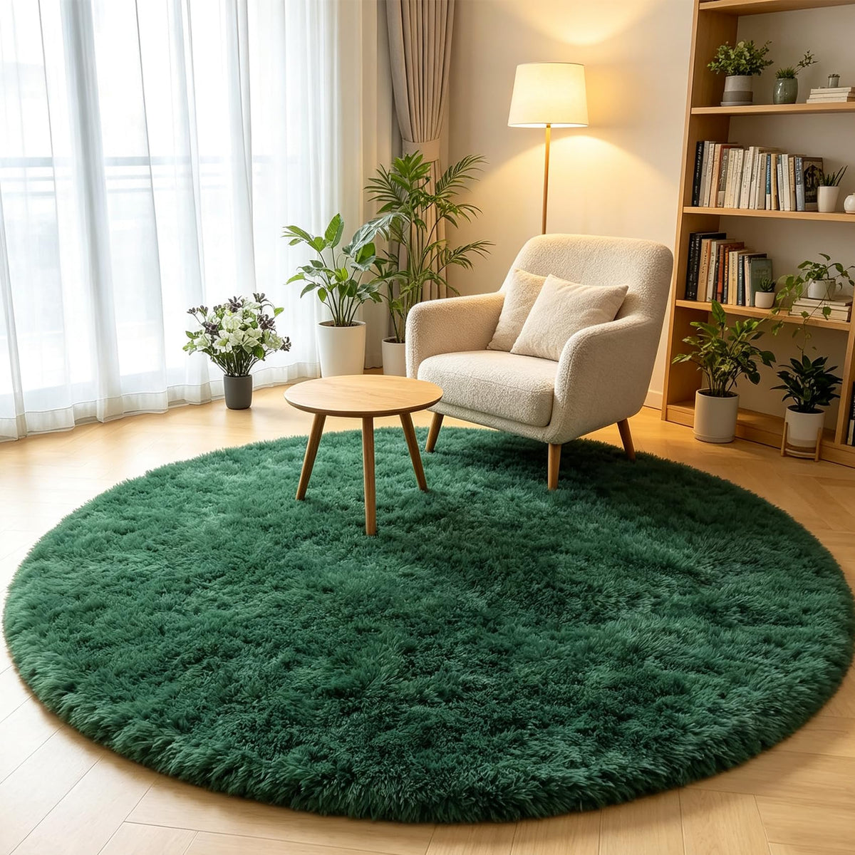 Area Rugs for Bedroom Living Room, 4x6 Fluffy Grey and Black Geometric Rug