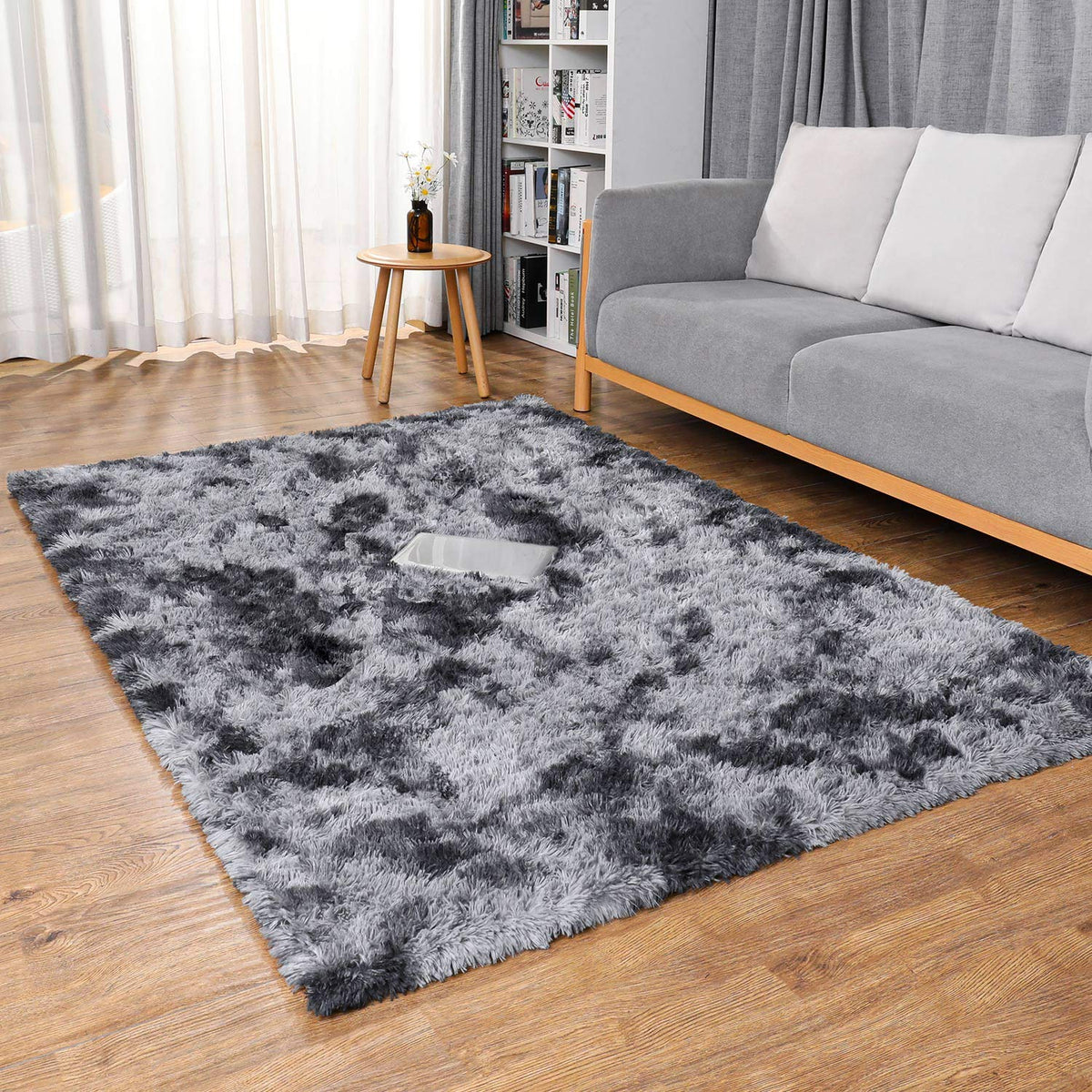 Ophanie Round Rugs 5Ft Ivory Circle Area Rug,Baby Nursery Living Room Bedroom Decor Circular Carpet 5 Foot,Fluffy Fuzzy Shag Plush Cream for Kids Boys Girls Teen with Over 99 pcs Pile fibers