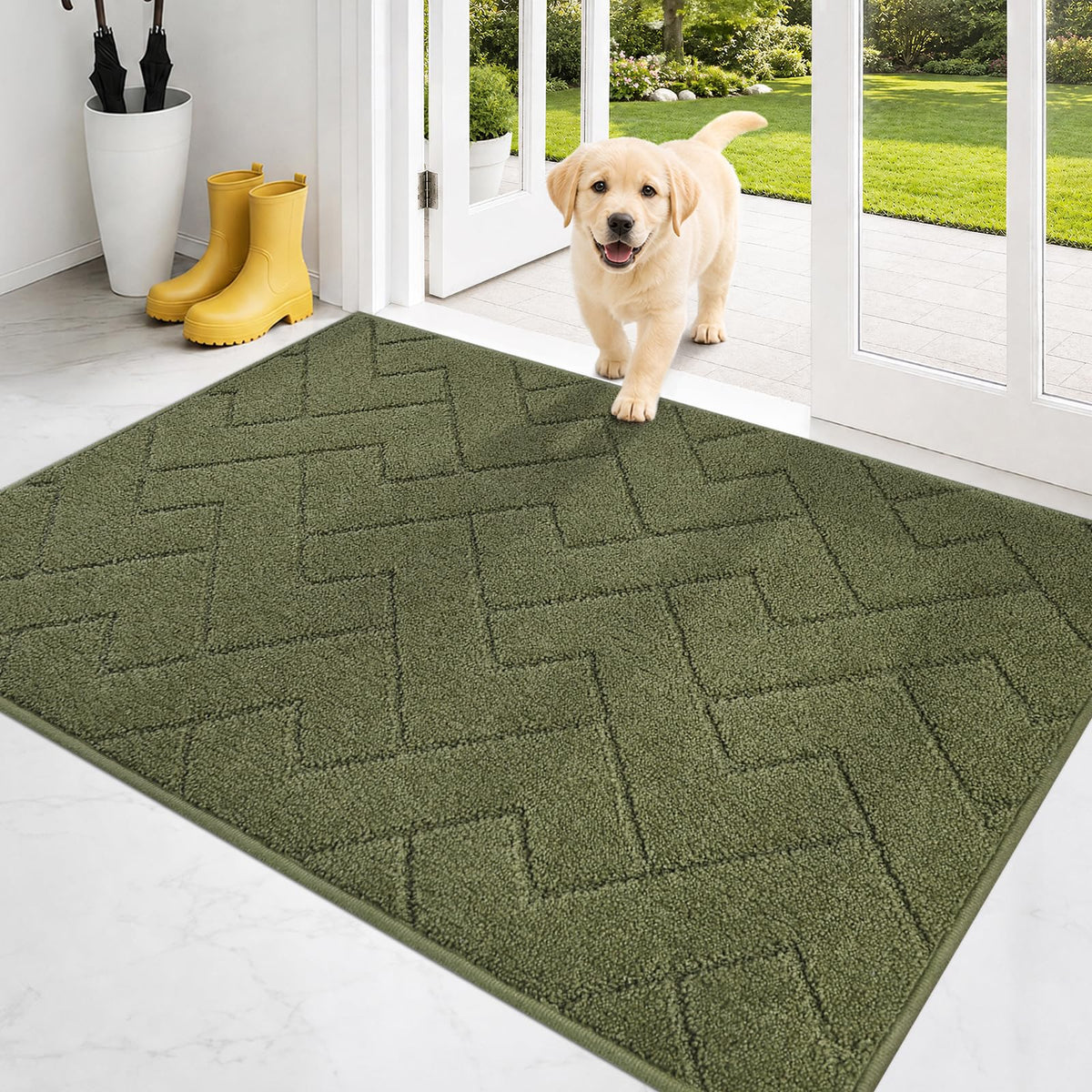 PURRUGS Dirt Trapping Door Mat Indoor Entrance, 20" x 31.5", Grey