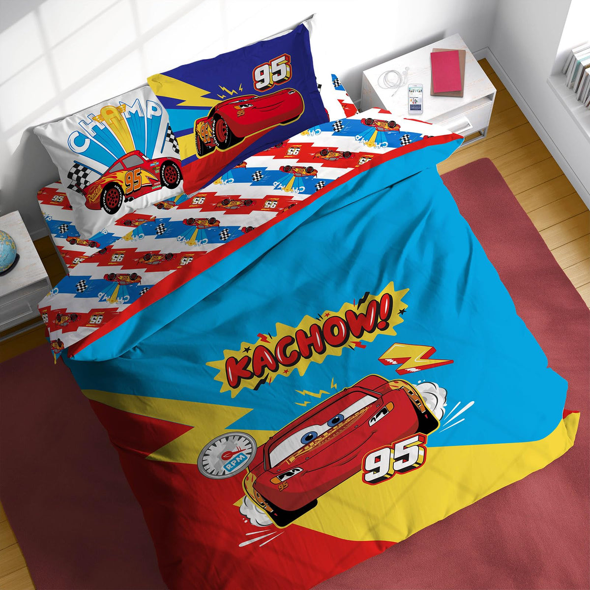 Sunny Side Up Bluey & Friends Full Comforter Set - 7 Piece Kids Bedding Includes Comforter, Sheets & Pillow Cover - Super Soft Microfiber Bed Set
