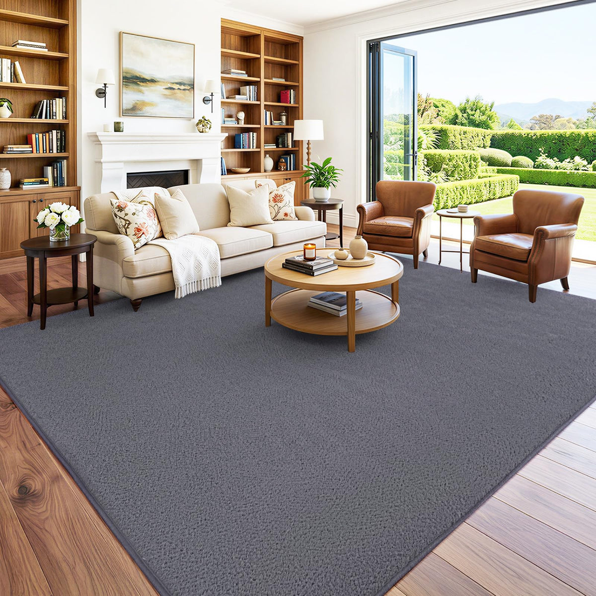 4x6 Black Area Rugs for Living Room, Non-Shedding Memory Foam Carpet