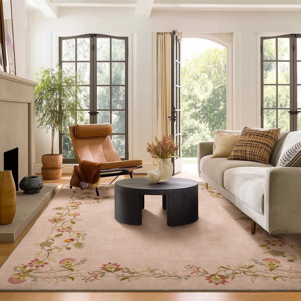 5x7 Area Rug for Living Room: Washable Bedroom Rug Non Slip Low Pile Carpet