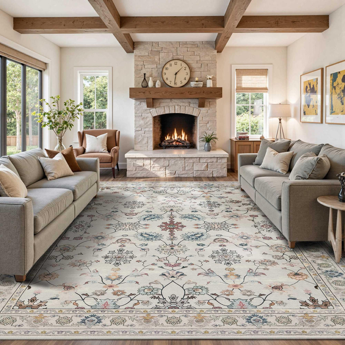 Rugxara Grey 5x7 Area Rugs for Bedroom & Living Room