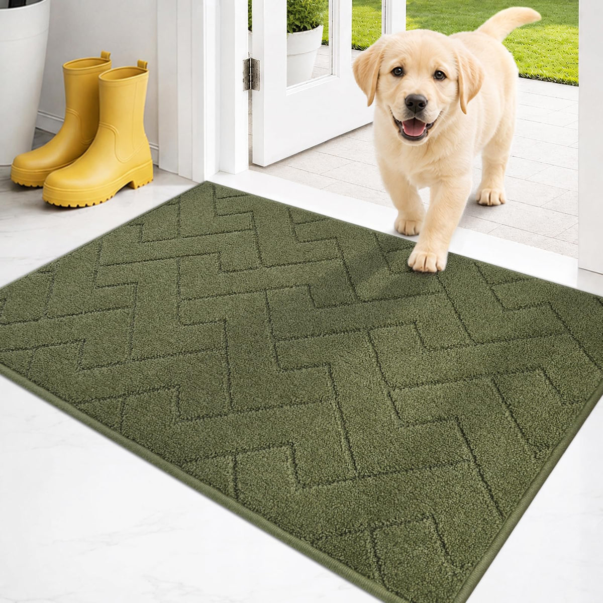 PURRUGS Dirt Trapping Door Mat Indoor Entrance, 20" x 31.5", Grey