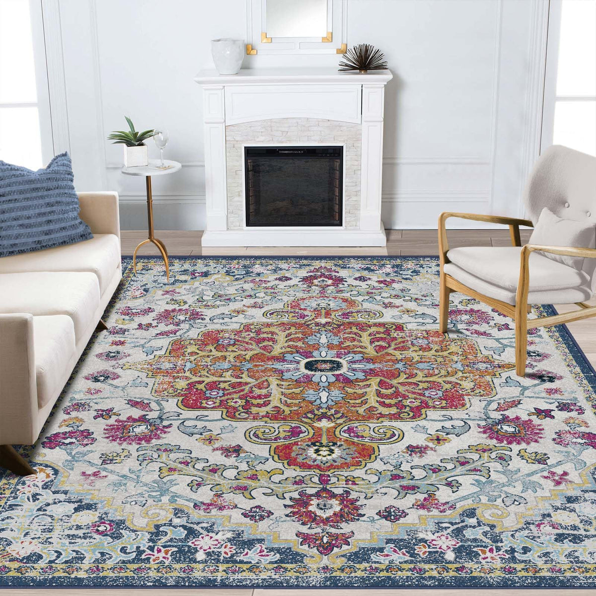 2x3 Washable Rug for Kitchen & Bedroom Floor or Entryway, Soft Indoor Mat for Inside House, Small Throw Carpet Bathroom Rug, Gray Carpet