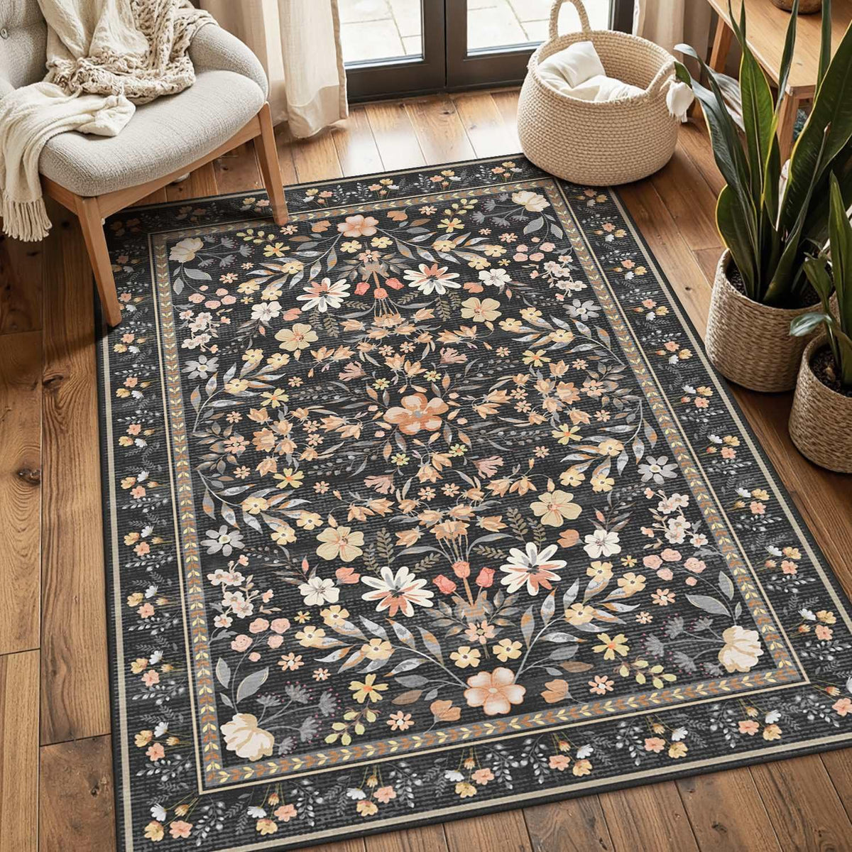 Rugxara Grey 5x7 Area Rugs for Bedroom & Living Room