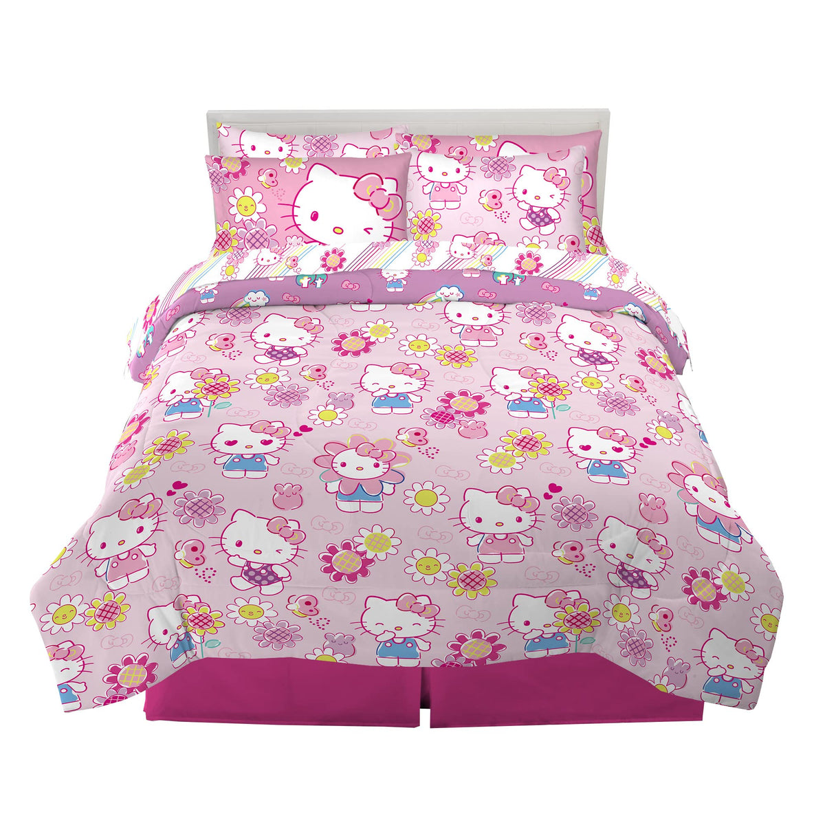 Franco Kids Bedding Super Soft Comforter and Sheet Set with Sham, 5 Piece Twin Size, Hello Kitty