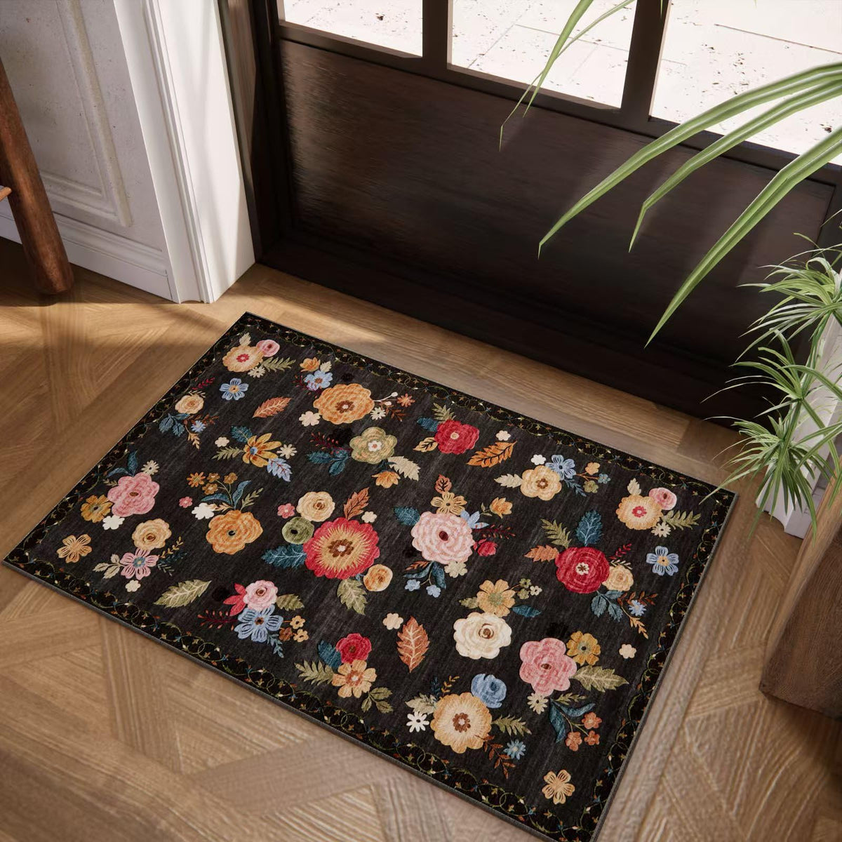 5x7 Area Rug for Living Room: Washable Bedroom Rug Non Slip Low Pile Carpet