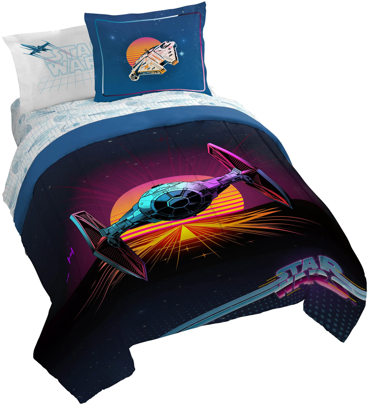 Jay Franco Kids Comforter Set Includes Sheets and Pillow Covers - Soft and Cozy Bed Set for Stylish Room Decor, Official Licensed Bedding, Black - Spiderman, 5 Piece Twin