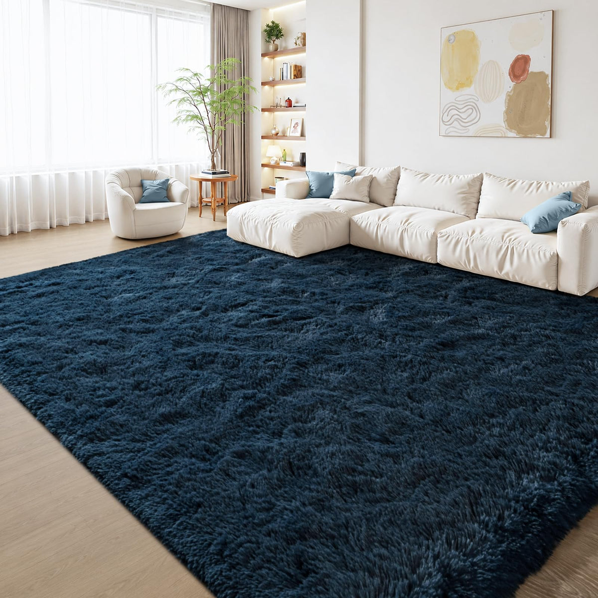 Zentavio Area Rugs for Living Room Grey Rugs for Bedroom 4x6 Carpet Fluffy Furry Soft Shag Aesthetic Plush High Pile Gray Throw Rug for Nursery Kids Room Dorm