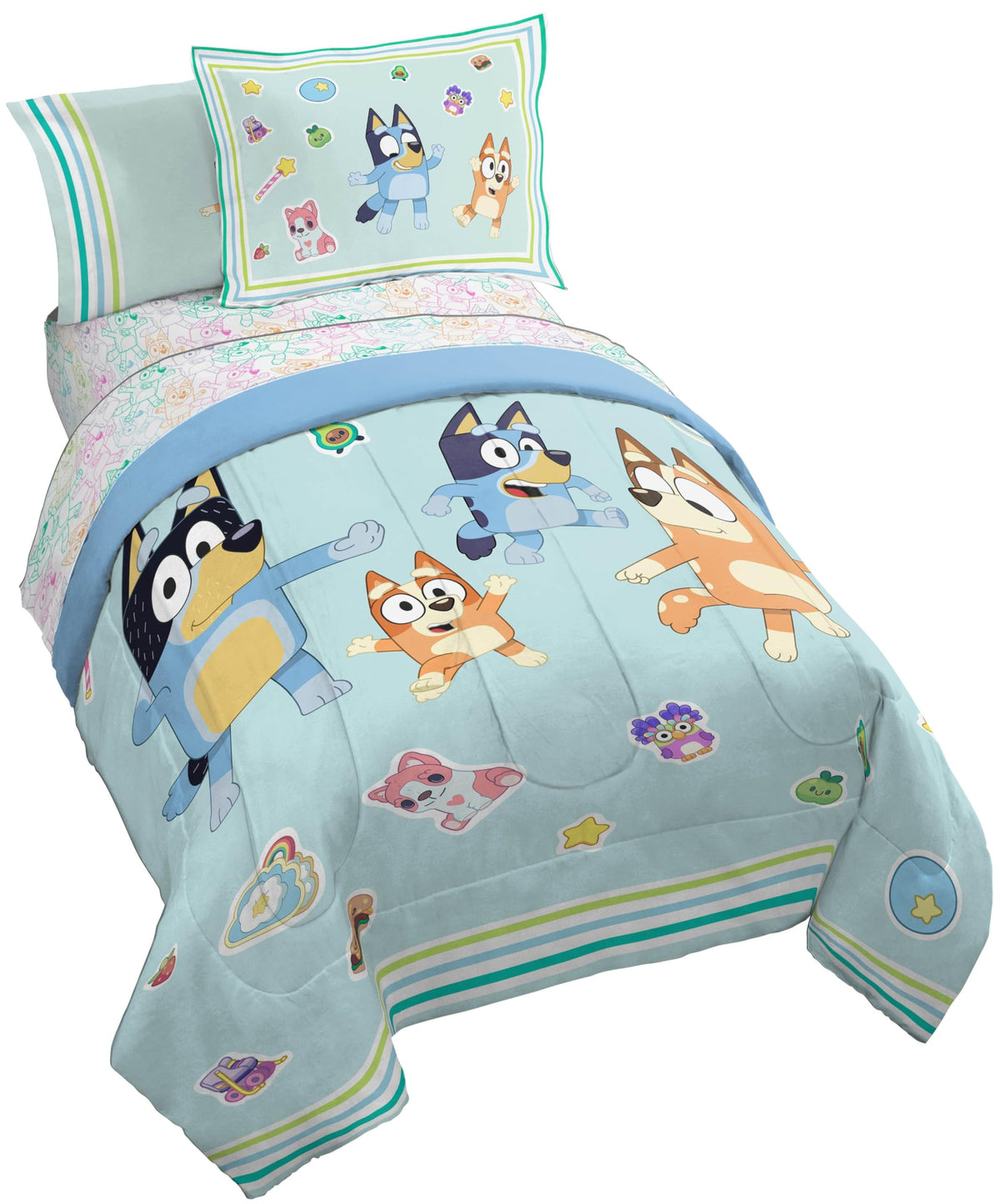 Jay Franco Kids Comforter Set Includes Sheets and Pillow Covers - Soft and Cozy Bed Set for Stylish Room Decor, Official Licensed Bedding, Grey - Toy Story, 7 Piece Full