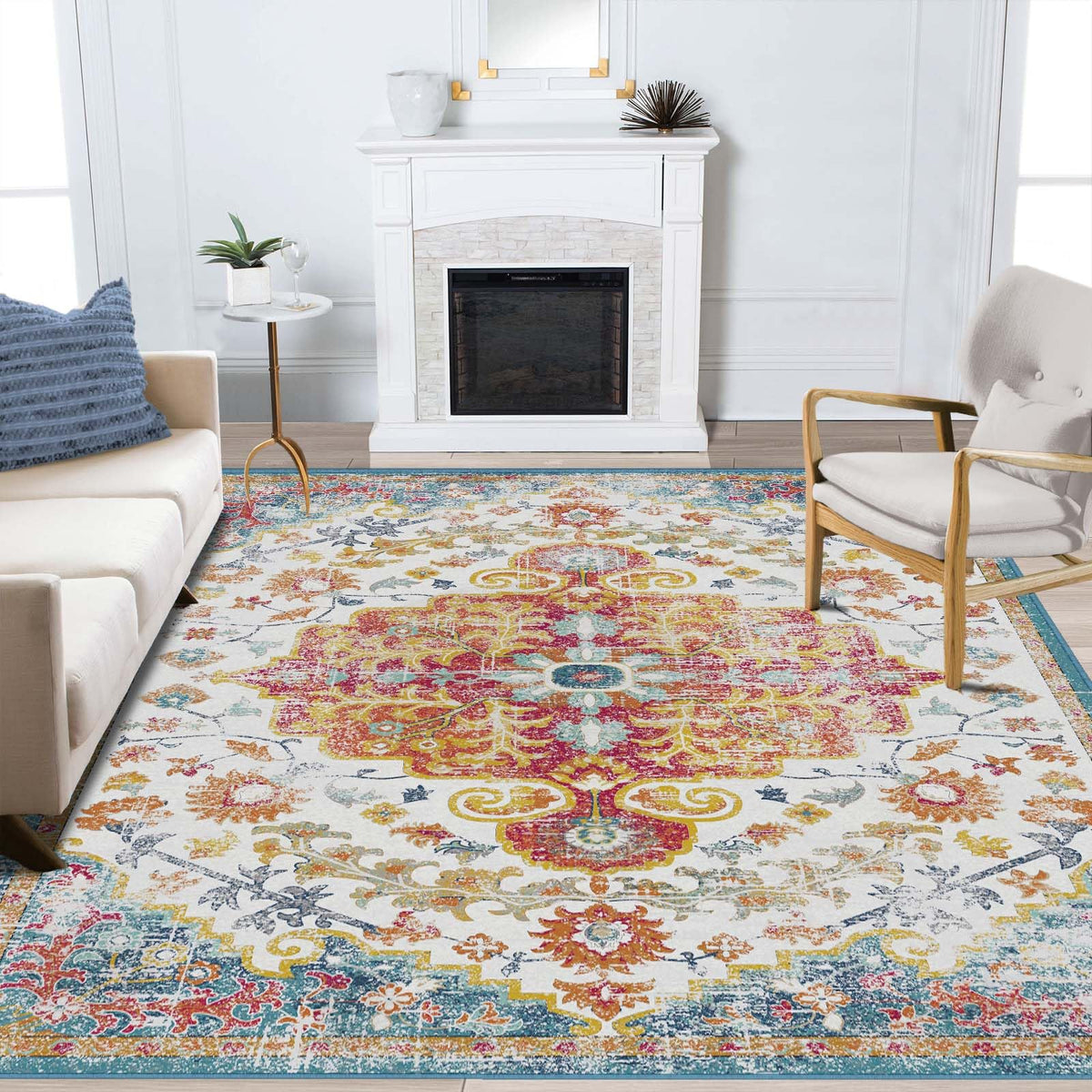 2x3 Washable Rug for Kitchen & Bedroom Floor or Entryway, Soft Indoor Mat for Inside House, Small Throw Carpet Bathroom Rug, Gray Carpet