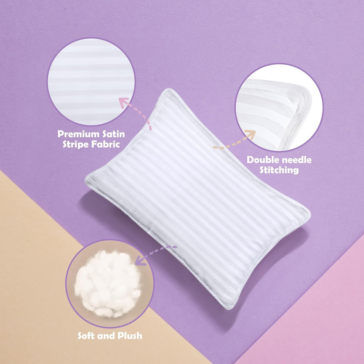 Utopia Bedding Toddler Pillow 2 Pack, Cotton Blend Shell 13x18 Inch, White
