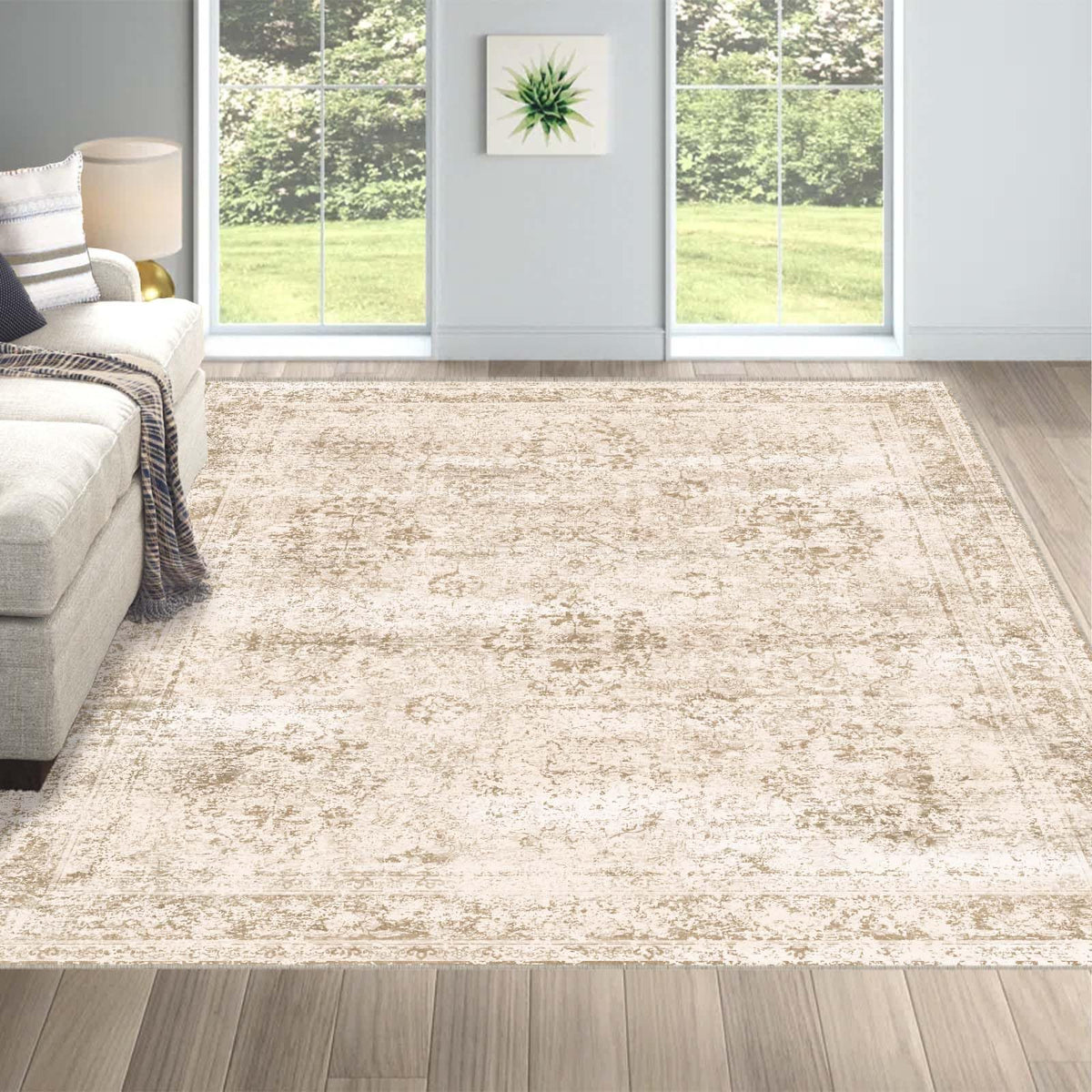2x3 Washable Rug for Kitchen & Bedroom Floor or Entryway, Soft Indoor Mat for Inside House, Small Throw Carpet Bathroom Rug, Gray Carpet