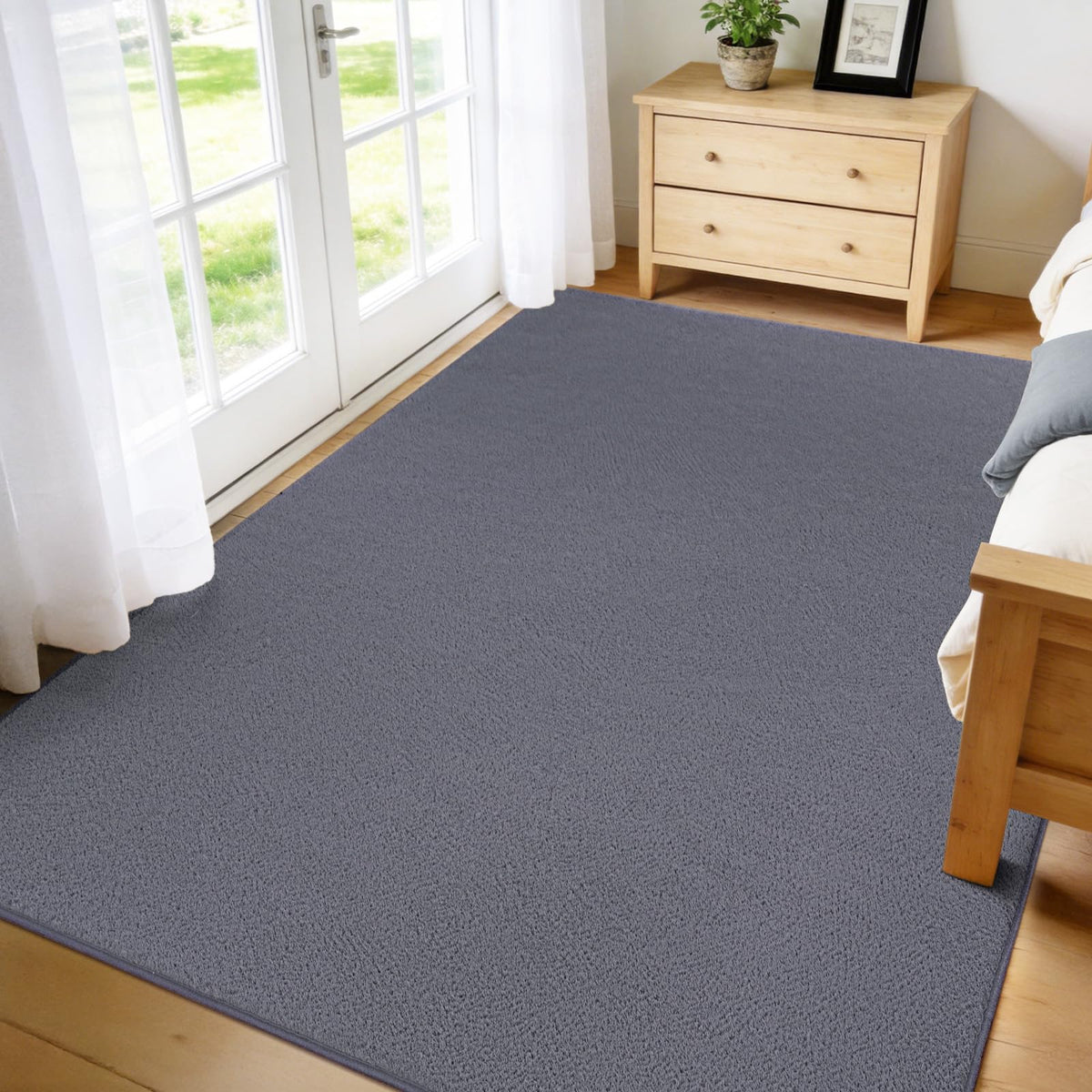 4x6 Black Area Rugs for Living Room, Non-Shedding Memory Foam Carpet