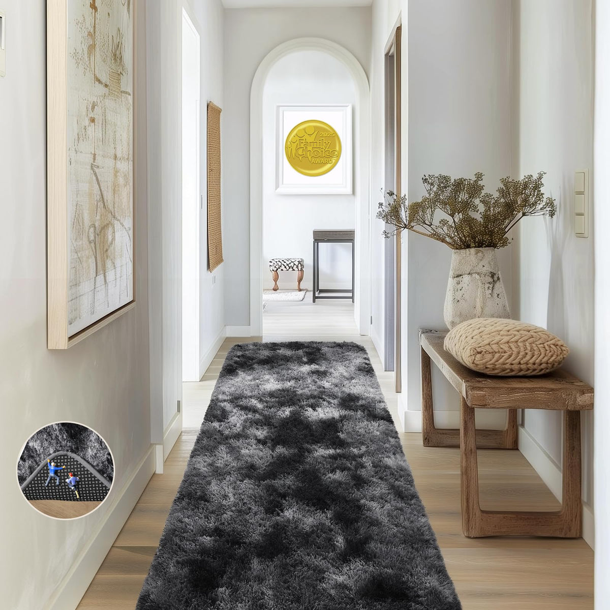 Ophanie Round Rugs 5Ft Ivory Circle Area Rug,Baby Nursery Living Room Bedroom Decor Circular Carpet 5 Foot,Fluffy Fuzzy Shag Plush Cream for Kids Boys Girls Teen with Over 99 pcs Pile fibers