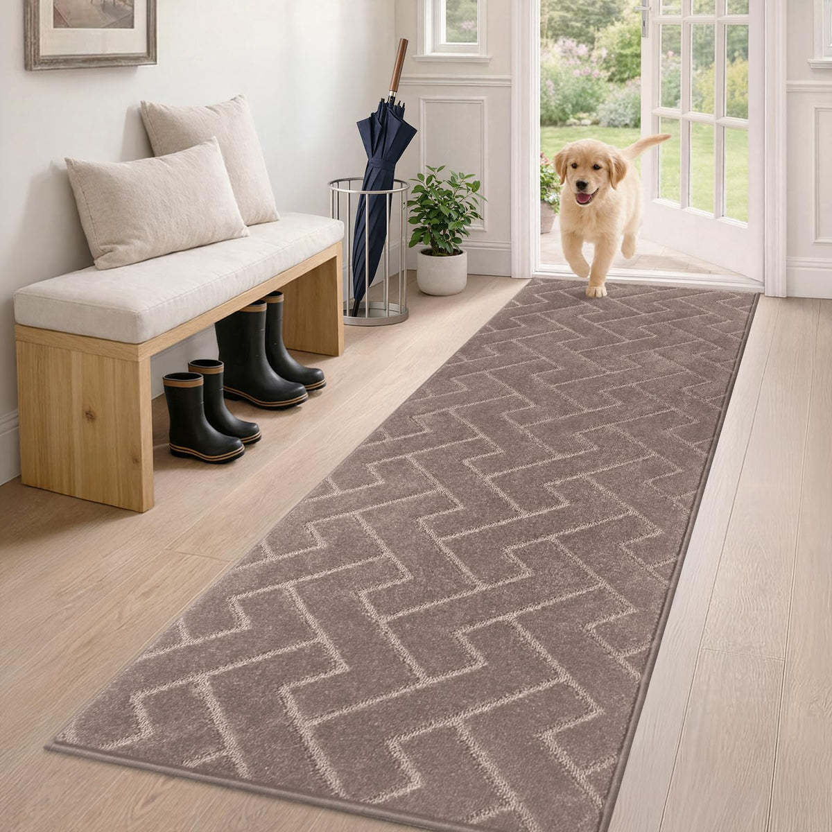 PURRUGS Dirt Trapping Door Mat Indoor Entrance, 20" x 31.5", Grey