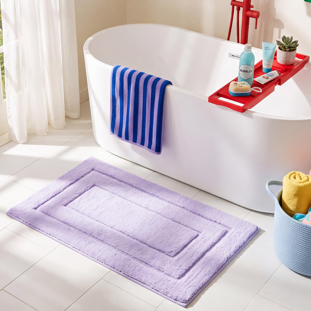 GRANNY SAYS Gray Bathroom Rug 16" x 24", Non-Slip Microfiber Bath Mat