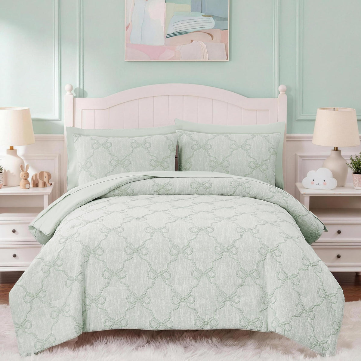 Twin Comforter Set with Sheets for Girls-5 Pieces Twin Bedding Sets