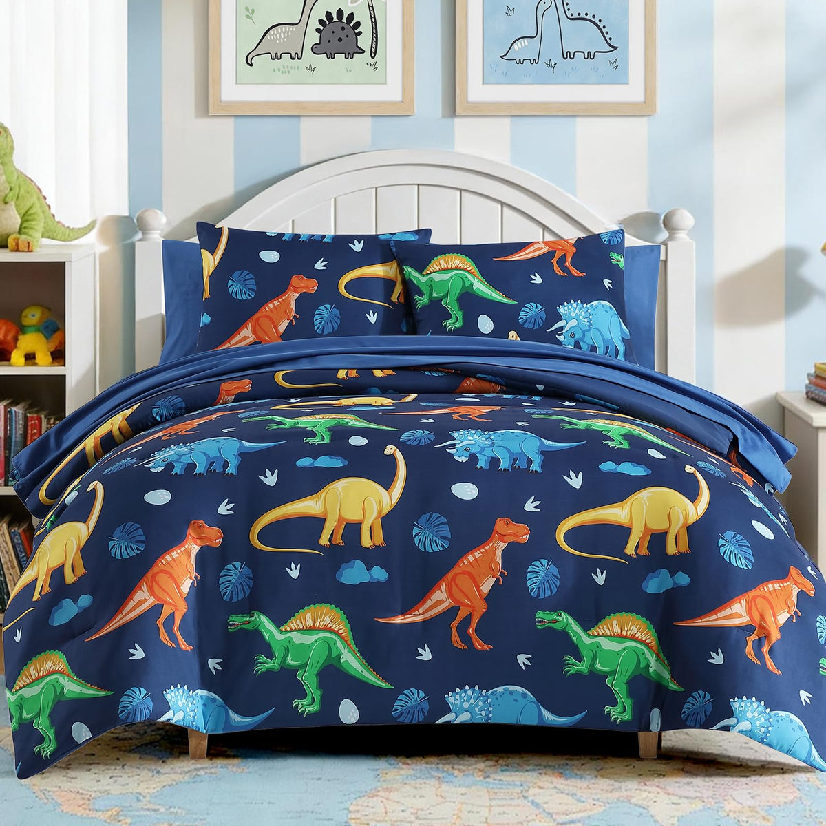 Boys Queen Size Bedding Set - 7 Pieces Space Kids Queen Comforter Set