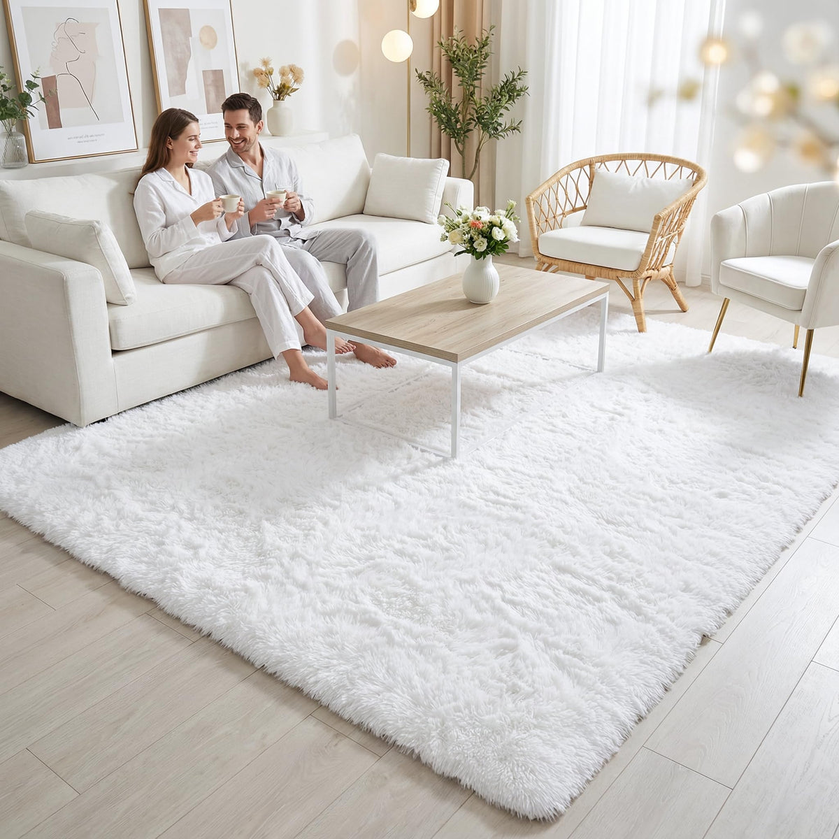 Merelax Soft Area Rug for Livingroom Bedroom, Machine Washable 4x6 Black Rugs Fluffy Shaggy Bedside Rug, Non Slip Indoor Carpet for Nursery Kids Room Home Decor Aesthetic