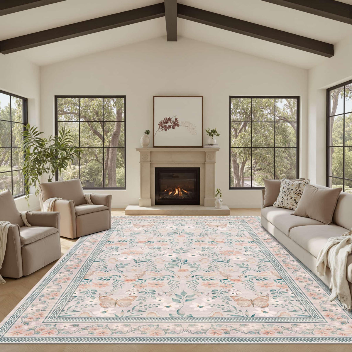 Rugxara Grey 5x7 Area Rugs for Bedroom & Living Room