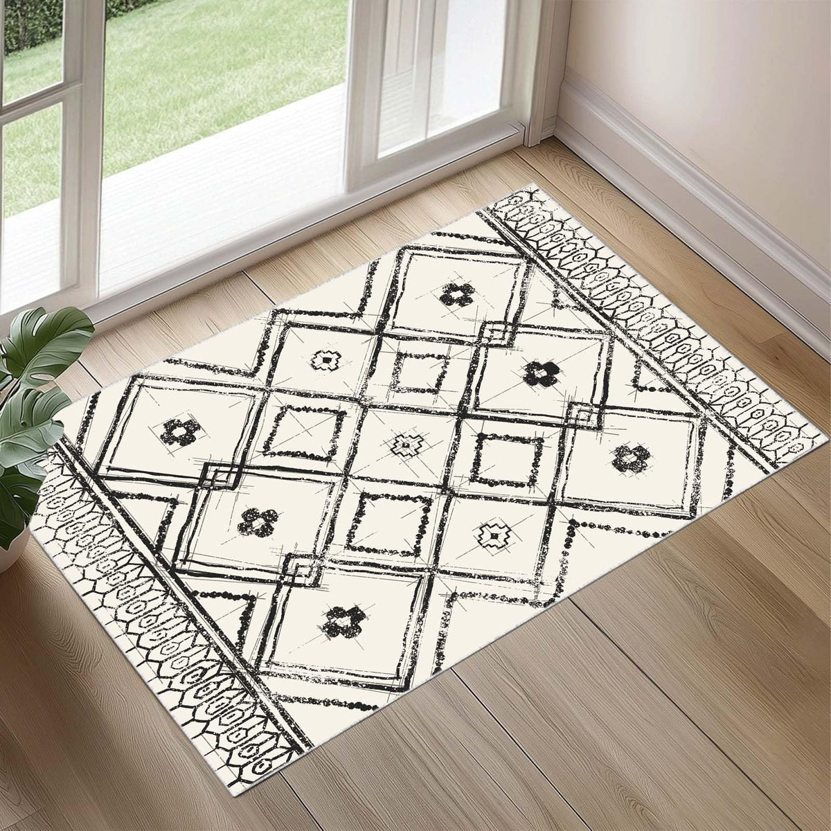 2x3 Washable Rug for Kitchen & Bedroom Floor or Entryway, Soft Indoor Mat for Inside House, Small Throw Carpet Bathroom Rug, Gray Carpet