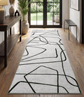 YIHOUSE 6x9 Washable Modern Abstract Black White Area Rug