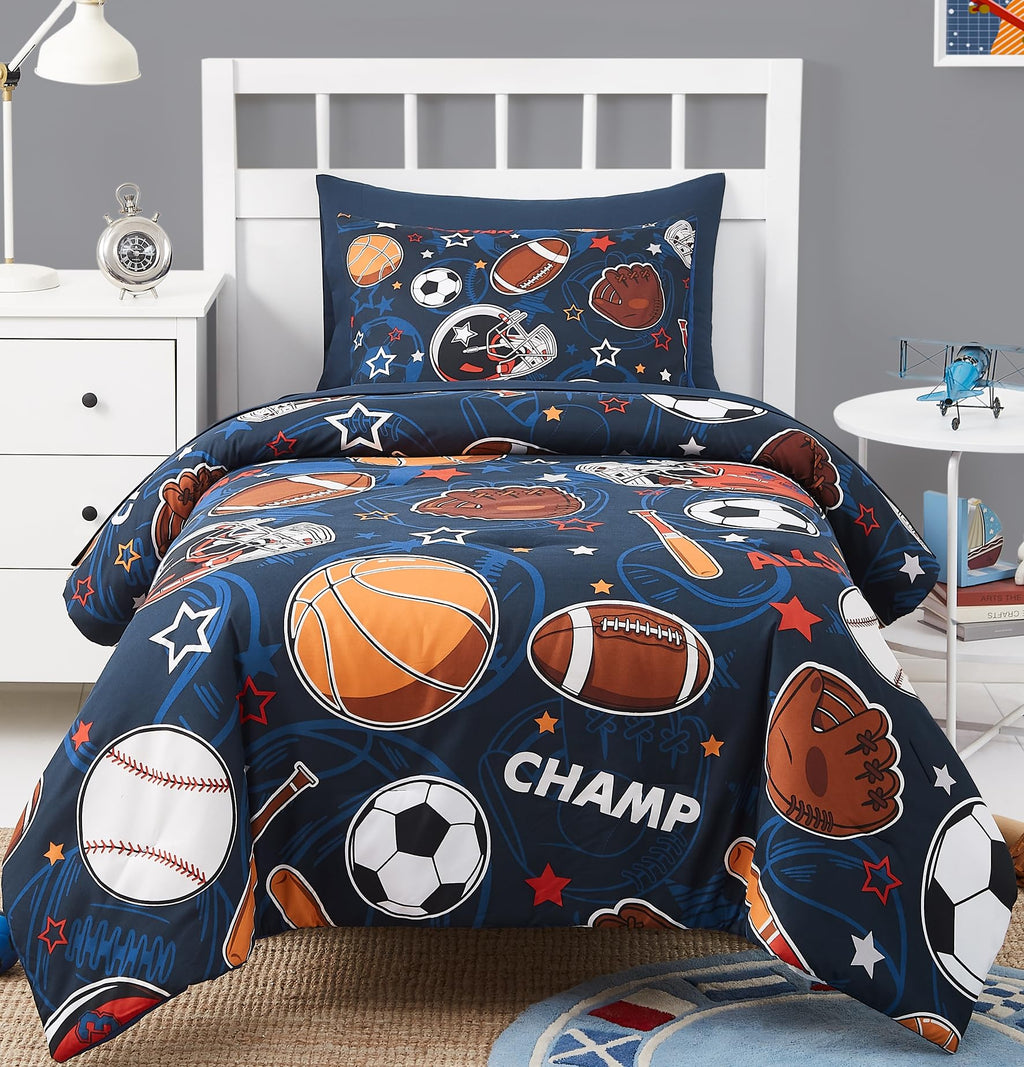Twin Bedding Sets for Boys - 5 Pieces Space Bedding Twin Comforter Set