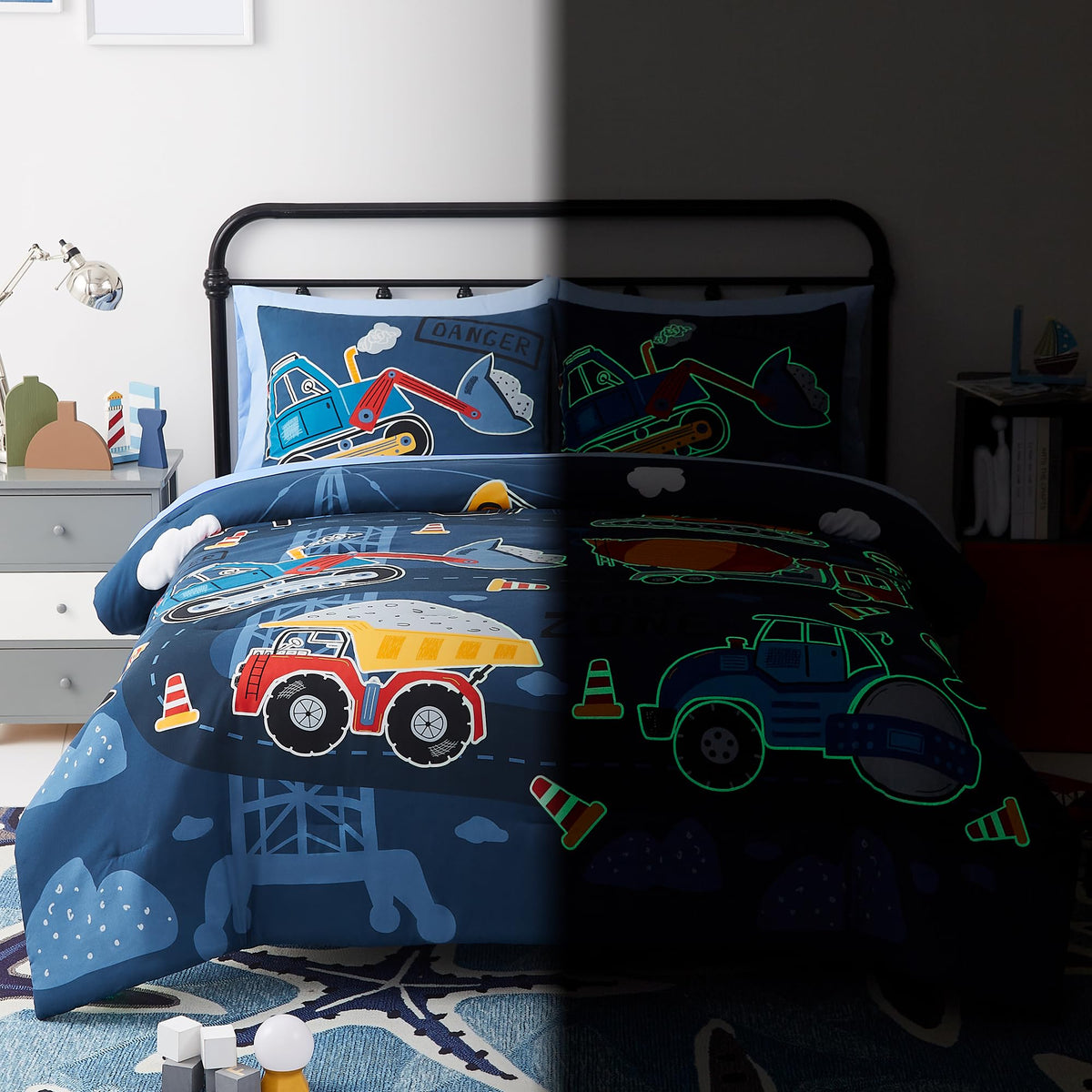 Boys Queen Size Bedding Set - 7 Pieces Space Kids Queen Comforter Set