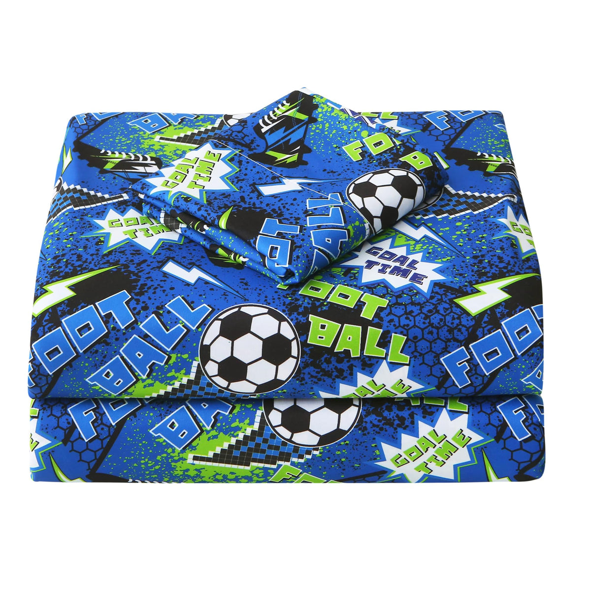 Viviland 3 Pieces Boys Blue Truck Twin Sheet Set - Soft Microfiber Fitted Flat Sheets & Pillowcase - Construction Truck Bedding Sets - for Kids & Toddlers