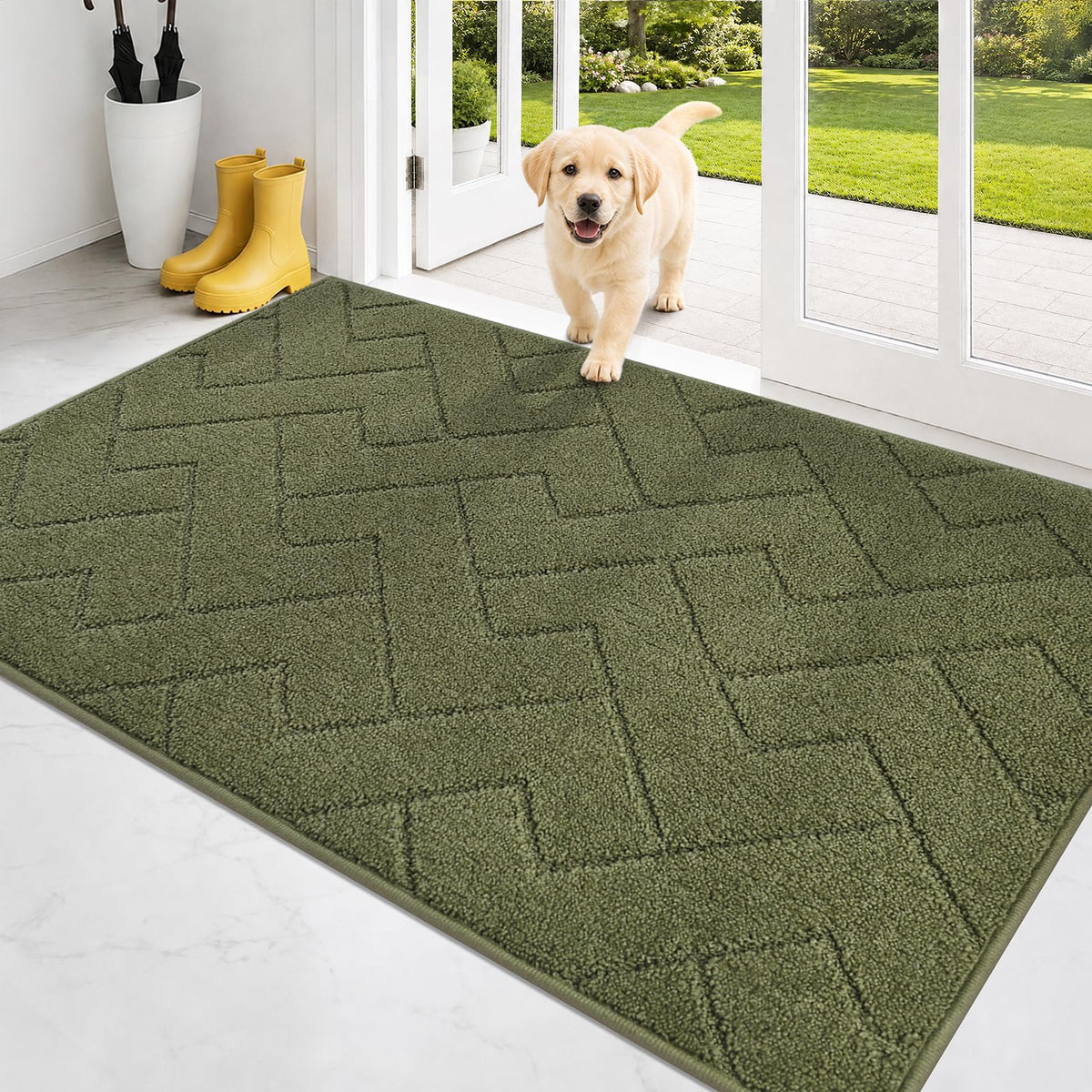 PURRUGS Dirt Trapping Door Mat Indoor Entrance, 20" x 31.5", Grey