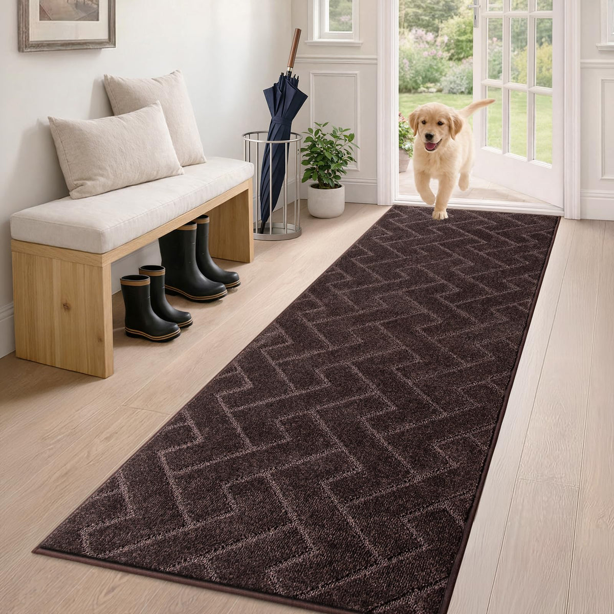 PURRUGS Dirt Trapping Door Mat Indoor Entrance, 20" x 31.5", Grey
