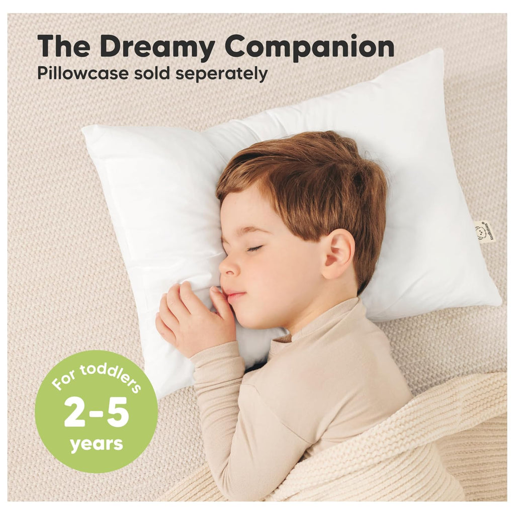 KeaBabies 2pk Toddler Pillows 2 Year Old to 5,14x20 Kids Pillow(Soft White)