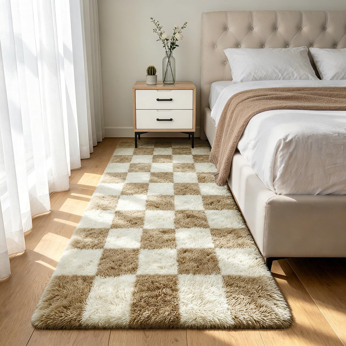 Shag Area Rugs for Bedroom Living Room,4X6 Ultra Soft Fluffy Area Rugs for Dorm,Indoor Carpet Plush Rugs for Home Decor,Tie-Dye Grey