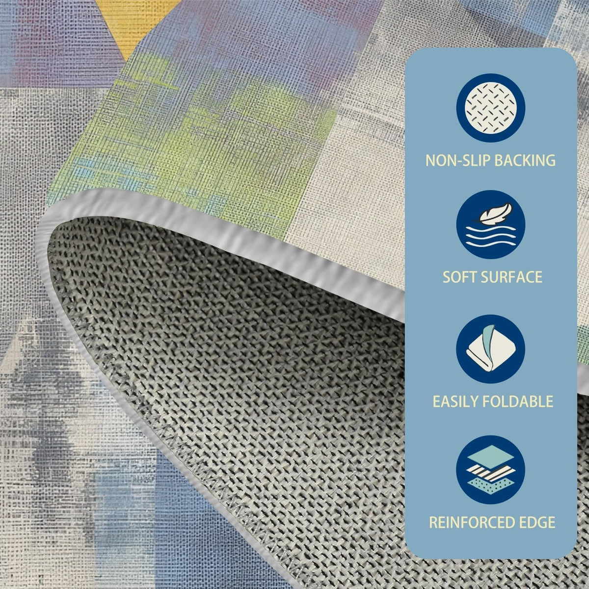 Vintage 5x7 Rug - Geometric Pattern Rug 2x6 - Colorful Rug for Bedroom Dining Room Kitchen Entryway Indoor Nostalgic Carpet, Non Slip & Soft Low Pile Indoor Washable Rugs for Women Teens J4