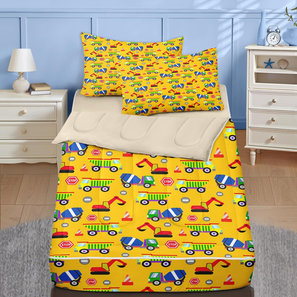 Nesker Dinosaur Twin Zipper Bedding for Boys, 3-Piece-All-in-one